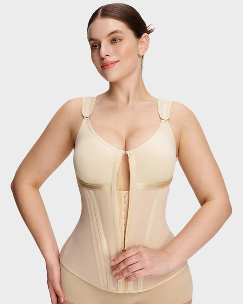 Double-Layer Tummy Control Waist Shaper Girdle With Bra