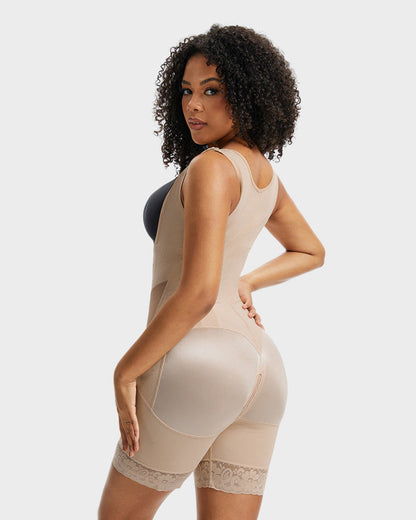 PowerMesh Double-Layer Open Bust Full Body Shaper