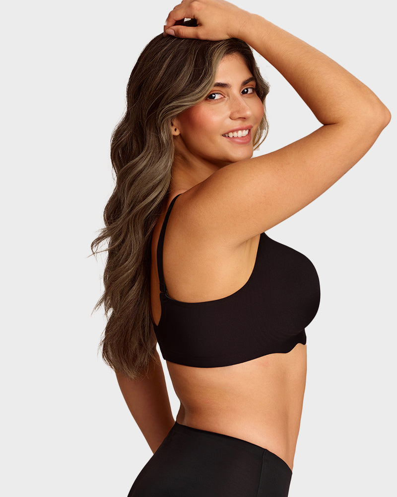 Soft Full Coverage Scalloped Wireless Jelly Bra