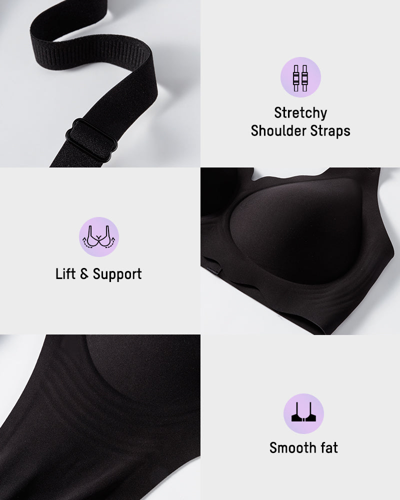 Soft Full Coverage Scalloped Wireless Jelly Bra