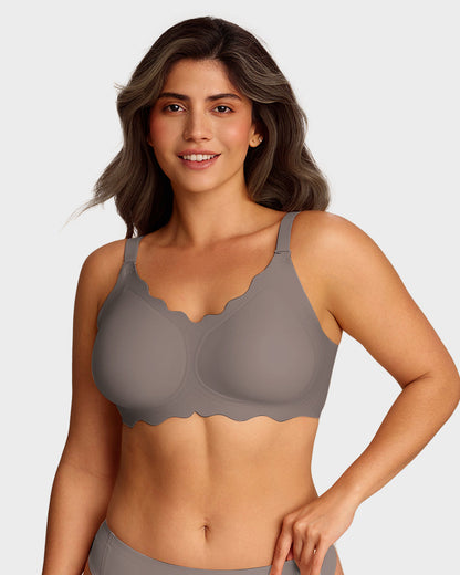 Soft Full Coverage Scalloped Wireless Jelly Bra