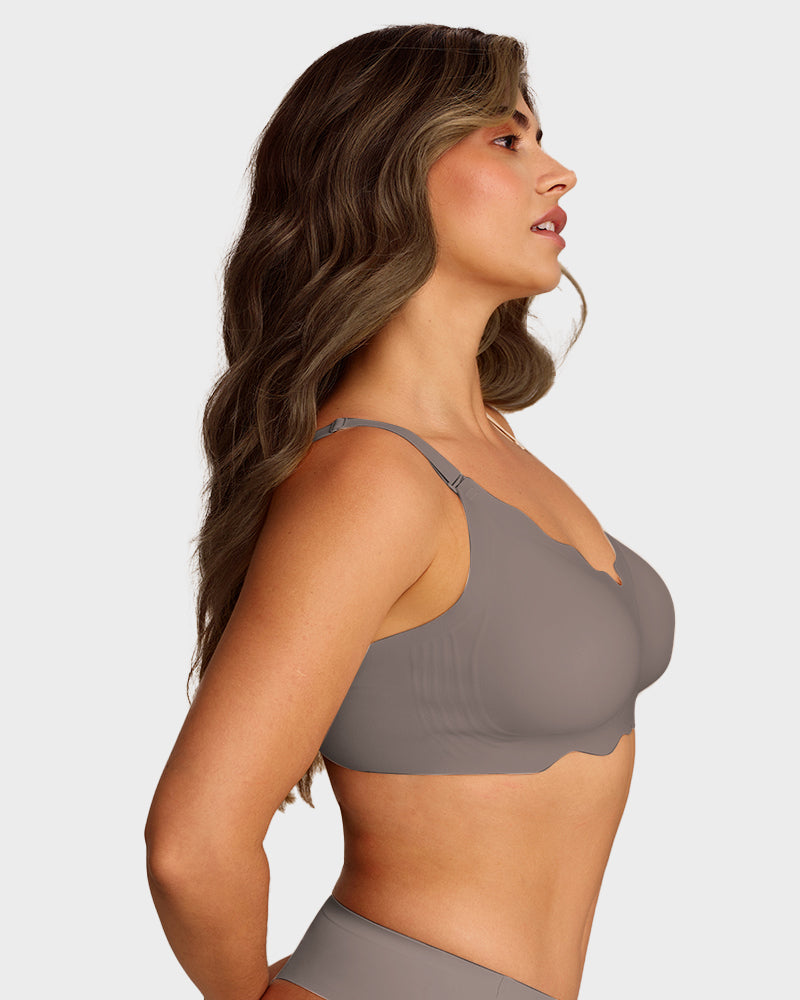 Soft Full Coverage Scalloped Wireless Jelly Bra